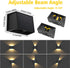 4 Pack IP65 (3000K T-SUN Solar Powered Wall Lights Outdoor Waterproof Up and Down Fence Lights for Outside Patio
