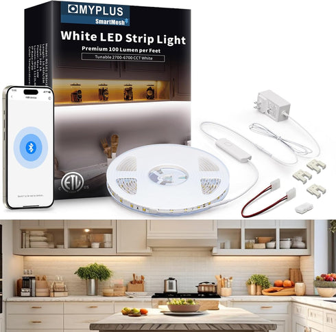 MYPLUS Under Cabinet LED Lights, 16.4ft LED Strip Lights, Tunable Color Temps