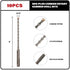10-Pack SDS Plus 3/16" x 6" Rotary Hammer Drill Bits, Carbide Tipped for Brick, Stone, Concrete