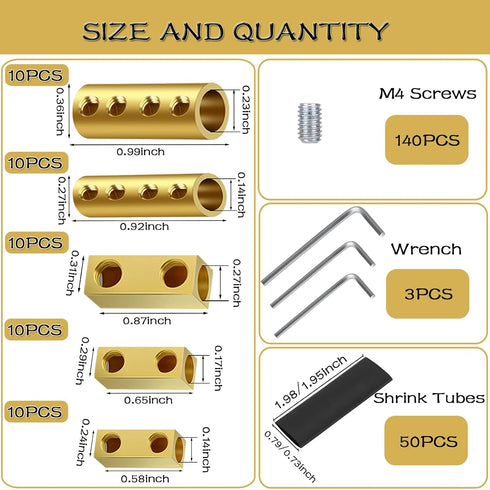 50pcs 2, 4, 6, 8, 10, 12AWG Wire Connectors, Quick Wiring Connection Terminal, Circuit Connector Wire Connector