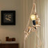 lxrnqcey E26 Vintage Monkey Pendant Light, Golden Monkey Hanging Lamp, Retro Resin Hemp Rope Chandelier, Hanging Light