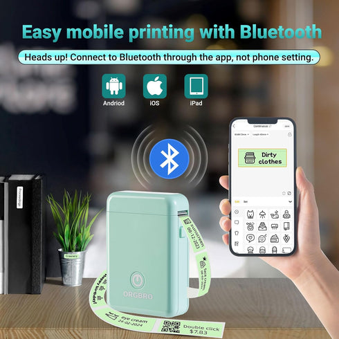 X1 Label Maker Machine with Tape - Portable Bluetooth Label Printer, Wireless Built-in Cutter Small Label Makers