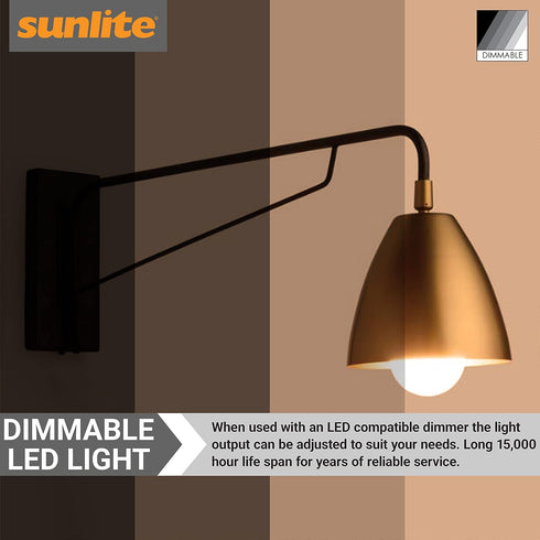 Sunlite 80334-SU LED A15 Light Bulb, 6 Watts (40W Equivalent), E17 Base, 480 Lumens, Dimmable, 3000K Warm White, 1 Count