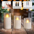 Set 3, Homemory Flameless Candles of White Acrylic LED Candles Upgraded Realistic Battery Operated Flames with Remote