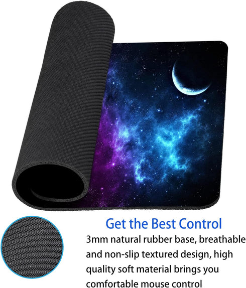 Galaxy Non-Slip Rubber Mouse Pad, Personalized Office Decoration Accessories, 9.5 x 7.9 inch for Laptop Computer
