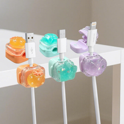 Frayot (3Pack-Star) Cable Clips for Nightstand,Cord Holder Organizer with DIY Surface Design
