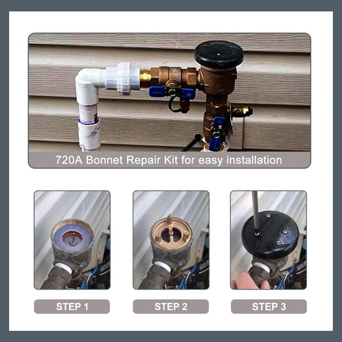 2 Pack 720A Bonnet Repair Kit for Wilkins 1/2, 3/4 and 1 Inch Pressure Vacuum Breaker