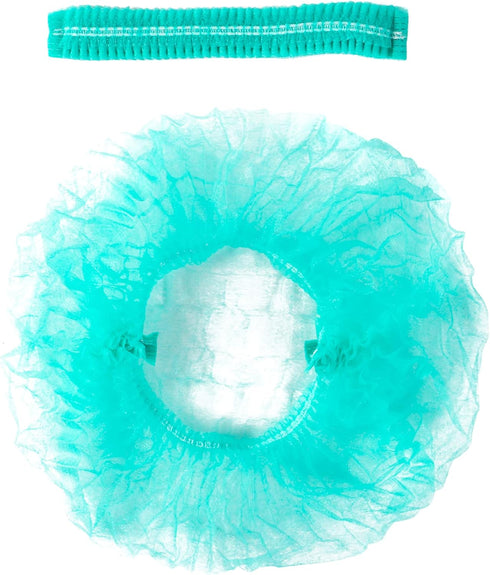 ProtectX 100-Pack Green Disposable Hair Nets, Elastic Head Cover for Food Service, Spa Men & Women
