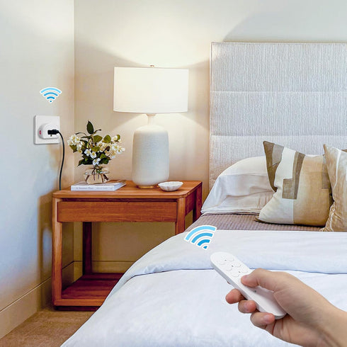 SURNICE Remote Control Outlet - 10A Wireless Light Switch for Household Appliances, 130 FT Range, 4 Outlets + 1 Remote