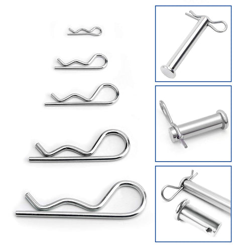 Luter 20Pcs R Clips Retaining Pins, Heavy Duty Zinc Plated Split Pin Assortment Kit for Tow Truck Lock Systems