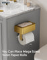 Toilet Paper Holder with Shelf, Wipes Holder for Bathroom, Flushable Wipes Dispenser, Stainless Steel Toilet Paper Roll