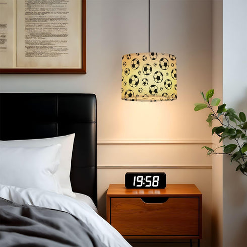 PeeNoke seamless 11"x11"x9" Drum Lamp Shades football soccer ball sport doodle cartoon gift scarf repeat Lampshade