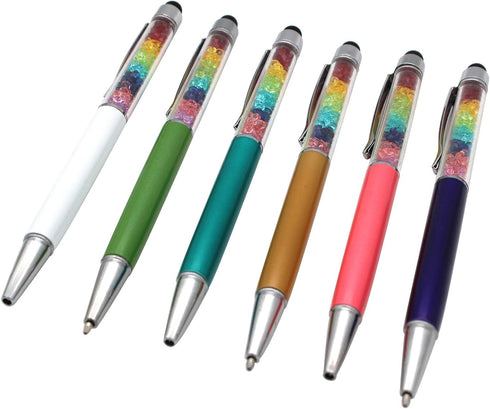 Gullor 2 in 1 Bling Diamond Retractable Ballpoint Pen with Screen Touch Pen for Tablets and Phones, 12 Pack