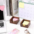 Bamber Cute Sticky Note Holder for Desk, Walnut Wood Notepad Organizer, Pack of 2