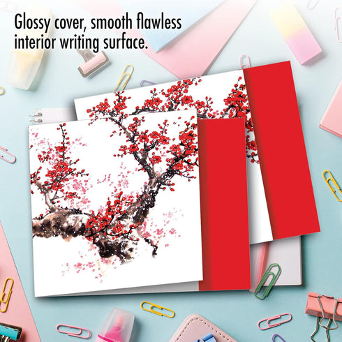 The Best Card Company - 10 Assorted Flower Cards Blank (4 x 5.12 Inch) - All Occasion Floral Greetings Boxed, Cheers