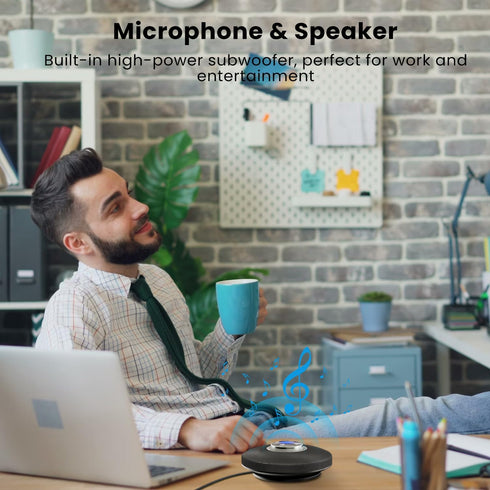 CIRICO MS13B ConfCall Corded USB Speakerphone, Triple Array Mics with Noise Reduction, Enhanced Voice Pickup
