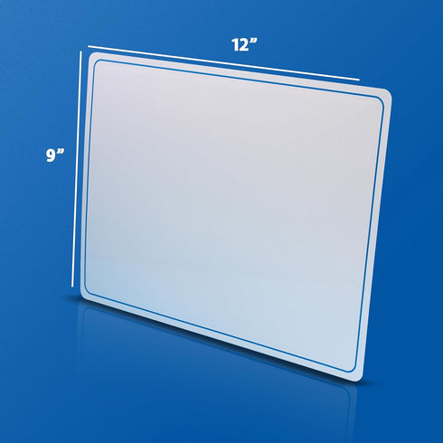 Flipside Products 9" x 12" Two-Sided Plain Dry Erase Learning Mat, Economical Flexible Blank Education Learning - 48