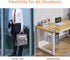 MASTLU Under Desk Storage Bag, Grey, Office Organizer for A4 Files, Detachable Handle, No Assembly Required, Home School