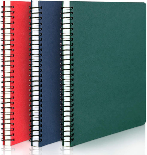EUSOAR Spiral Lined Notebook, A5 3 Packs, 5.5"X8.3", 120 Pages Lined Travel Writing Notebooks Journal