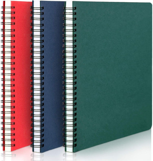 EUSOAR Spiral Lined Notebook, A5 3 Packs, 5.5"X8.3", 120 Pages Lined Travel Writing Notebooks Journal
