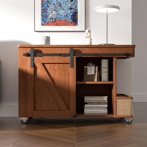 4FT 21"-24" Super Mini Cabinet Small Sliding Barn Door Hardware Track Kit Apply for Storage Window TV Stand,Easy