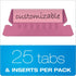 Pendaflex Hanging Folder Tabs - 2" Clear Pink - 25 Tabs and Inserts per Pack