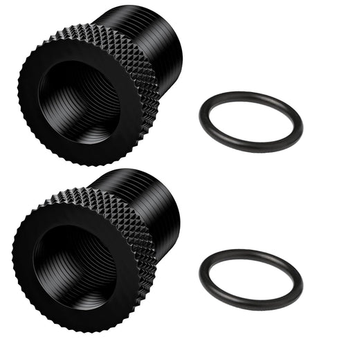 2 Pack Thread Adapters and Washers, 1/2x28 to 3/4x16 Steel Thread Protector with Rubber Washer (Black)