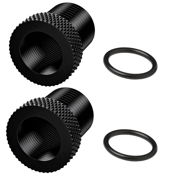 2 Pack Thread Adapters and Washers, 1/2x28 to 3/4x16 Steel Thread Protector with Rubber Washer (Black)