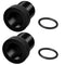 2 Pack Thread Adapters and Washers, 1/2x28 to 3/4x16 Steel Thread Protector with Rubber Washer (Black)