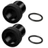 2 Pack Thread Adapters and Washers, 1/2x28 to 3/4x16 Steel Thread Protector with Rubber Washer (Black)