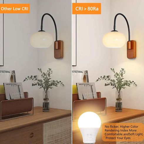 A19 Bulbs, 800LM 9W, 60W Bulbs, Dimmable Bulb 3000K-6000K, E26 80+,2.4GHz, 25,000 (9W-1 Remote-3 Bulb) Gupuzm LED