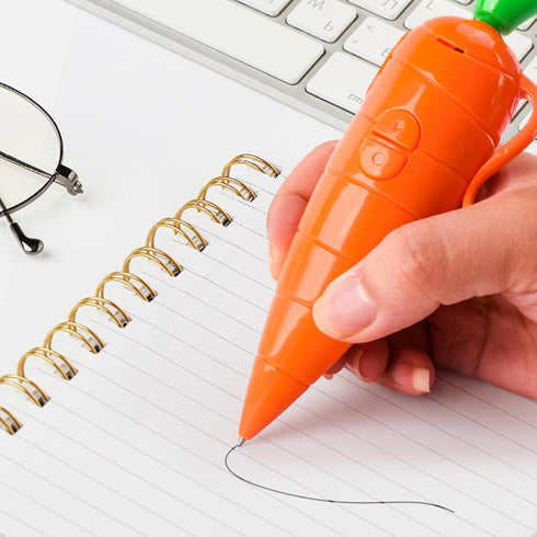 NASSMOSSE 60-Second Carrot Pen, Cute Voice Recorder for Kids, Smooth-Writing Ballpoint Pen - Fun & Creative Gifts