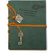 EvZ Leather Writing Journal Notebook: Classic Key Bound Retro Vintage Diary Sketchbook for Girls and Boys, Dark Green