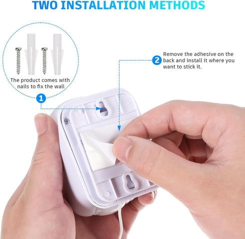 Bulb Closet OSALADI Portable Led Wall Mount Light Battery Operated Self Adhesive Night Light with Pull Chain