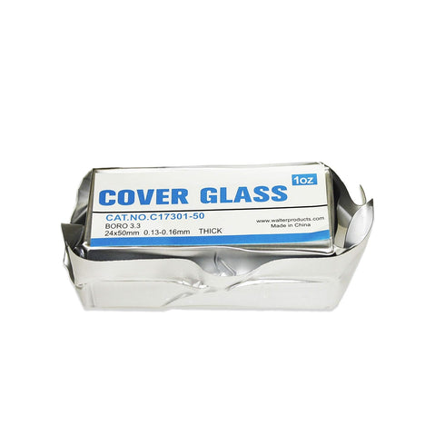 Jackson Global JAC301-50 Pre-Cleaned Boro 3.3 Microscope Glass Cover Slip | 24X50mm | Thickness No1