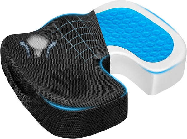 Season Guard Tailbone Pain Relief Office Chair Seat Cushion, Memory Foam Gel