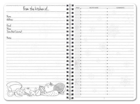 BookFactory Holiday Recipe Book/My Favorite Holiday Recipes/Fill in Recipe Journal, 100 Pages, 6" x 9"