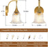 1-Light Hallway(E26) Gold Wall Sconce,Bathroom Sconces Brass Modern Wall Light Fixture with Clear Glass Shade,Indoor