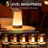ZWOTNDT Dimmable 13 5 Night Light, Touch Lamp and Remote Control, RGB Colors & Brightness, Rechargeable Bedside Table