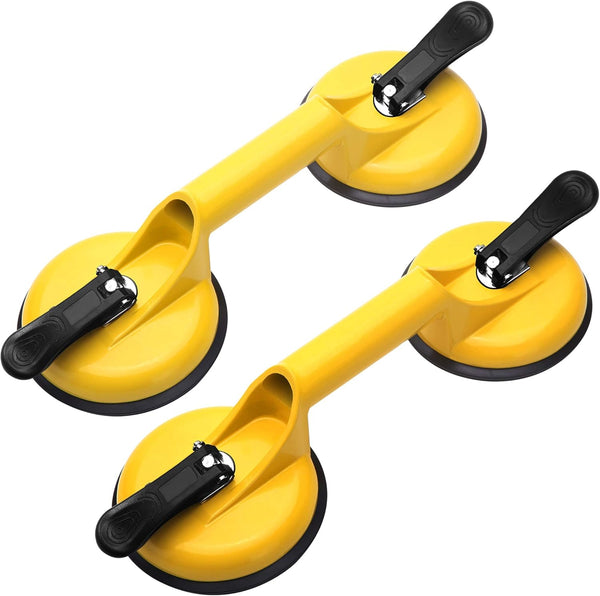 Heavy Duty Glass Suction Cups with Aluminum Vacuum Plate Handle, 2 Pack for Lifting Large Glass/Tile