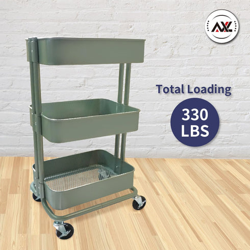 AXL M8 Threaded Locking Casters, 3 Inch Stem Casters with Brake, Used for Standing Desk Frames, Carts (Pack of 4)