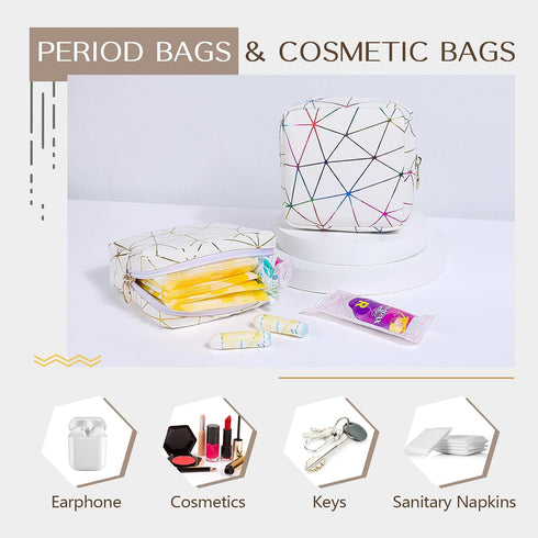 Small-5.1") Likesing Sanitary Napkin Storage Bag, Leather Portable Period Bag for Girls Women, Sanitary Napkin Period