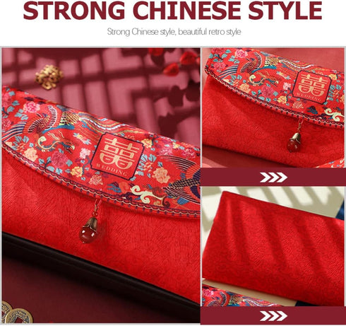 Chinese Wedding Silk Red Envelopes Hong Bao Lucky Money Cash Packets for Weddings