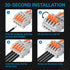 BlueStars 20 Pcs 250V 32A Compact Splicing Lever Wire Connector, 1-In-2-Out Orange Push-in Butt Terminal Connectors