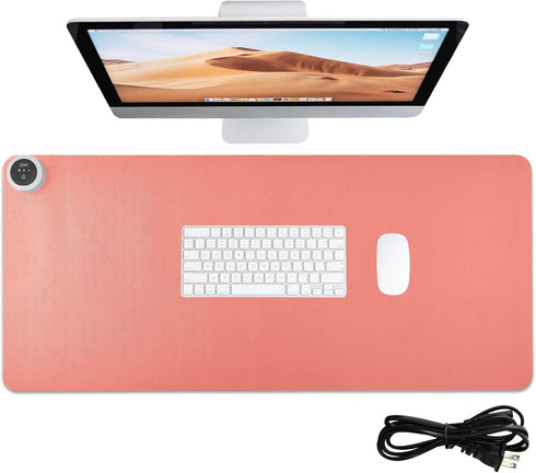 CHSIN 3 Heated Desk Pad PU Leather Mouse Pads with Levels Heating and Auto Shut Down Ideal Hand and Foot Warmer Mat