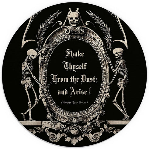 The Undead Arise Gothic Art Waterproof Small Round Mouse Pad 7.9 Inch, Non-Slip Rubber Base for Spooky Home Office