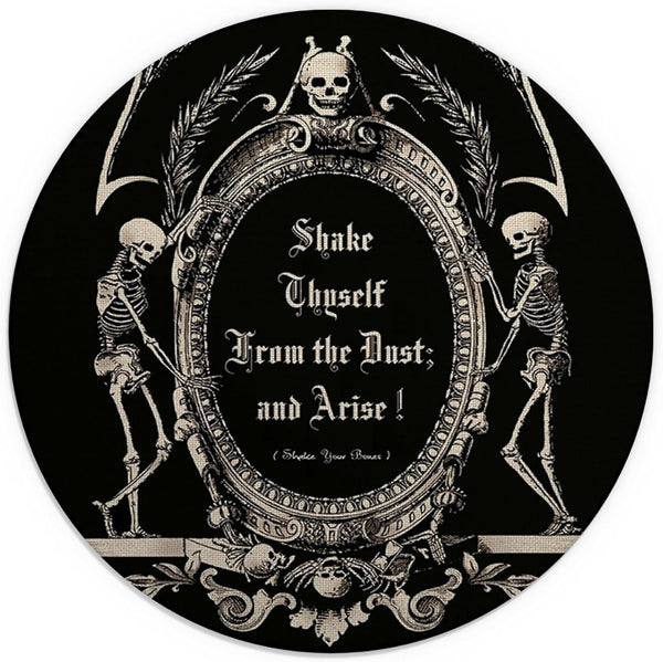 The Undead Arise Gothic Art Waterproof Small Round Mouse Pad 7.9 Inch, Non-Slip Rubber Base for Spooky Home Office