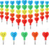 Zonon 36 Pieces Valentine Pencils, Stackable Heart Pencils, Colorful Plastic Stacking Heart Pencil for Kids