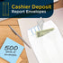 Guardian Cashier Deposit Report Envelopes Self Seal Pack of 500 Cash Drop Envelopes for Small Businesses