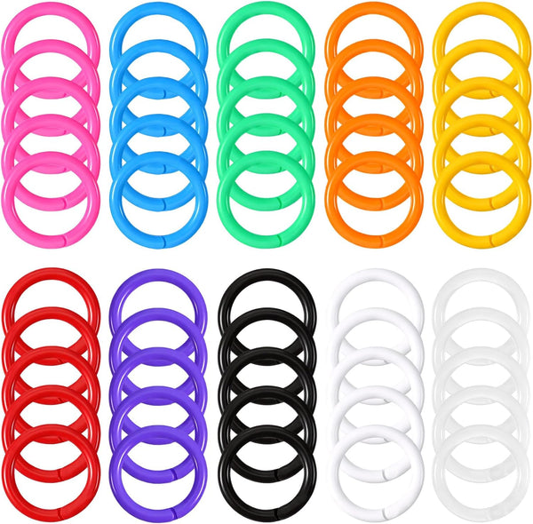 SULIKJHUI Loose Leaf Binder Rings, 50 Pcs 0.79 Inch Plastic Rings for Books,